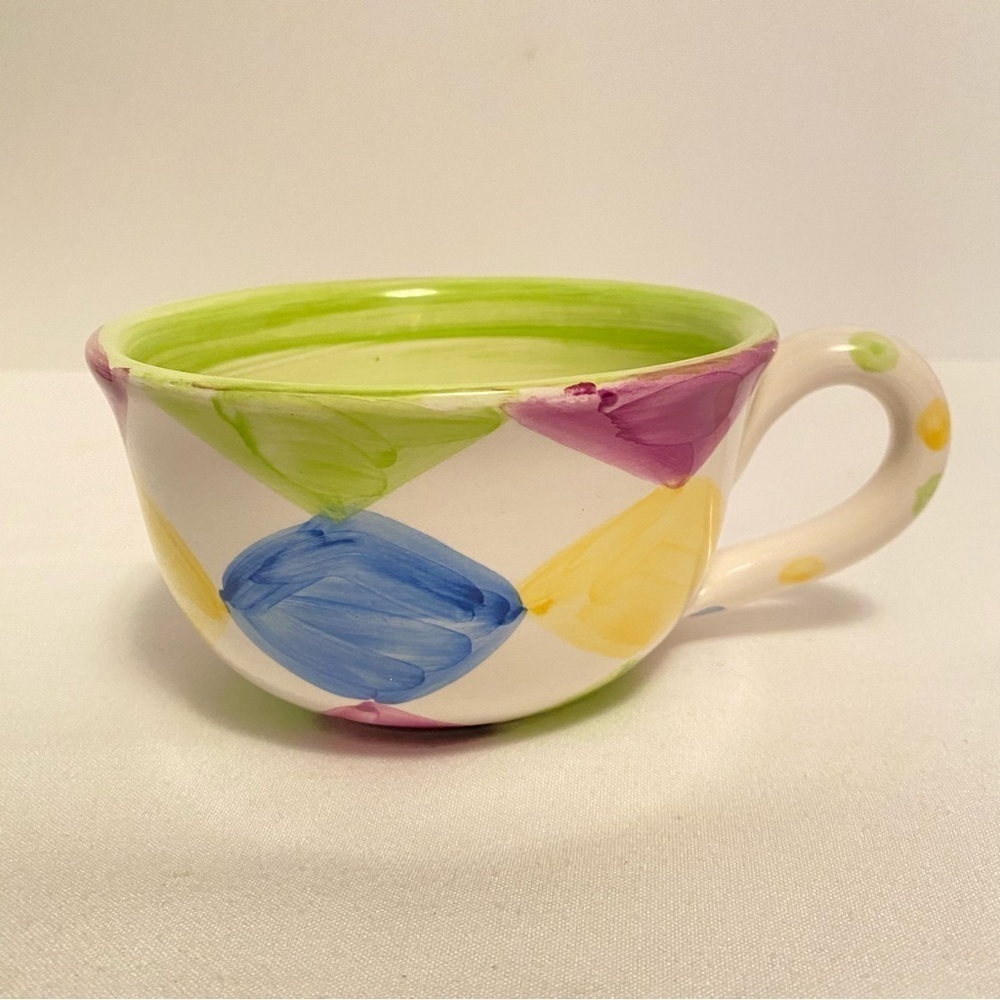 Bath & Body Works At Home Green/ Blue/ Purple/ Yellow Ceramic Mugs Set Of 2 - Picture 3 of 8